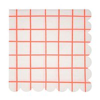 Meri Meri Coral Grid Napkin Large