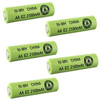 5pc AA Size Rechargeable Batteries 2100mAh NiMH 1.2V Flat Top for use with high power static applications (Telecoms, UPS and Smart grid), radio controlled devices, electric tools
