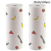 Disposable Towels for Kitchen Disposable Dish Cloths Multi-Function Paper Towels for Household Kitchen (2 Rolls Print)