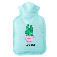 EDTO Hot Water Bottle,Cute Cartoon Water Injection Explosion-Proof PVC Hot Water Bottle Hand Warmers (F)