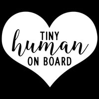 ANGDEST Tiny Human ON Board (White) (Set of 2) Premium Waterproof Vinyl Decal Stickers for Laptop Phone Accessory Helmet Car Window Bumper Mug Tuber Cup Door Wall Decoration