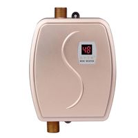 Mini Tank Water Heater Fast Heating Intelligent Temperature Instant Electric Hot Water Faucet for Kitchen and Bathroom (US -GOLD-110V)