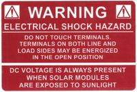 HellermannTyton 596-00232 Pre-Printed Solar Label, 3.75 X 2.5, WARNING: ELECTRICAL SHOCK HAZARD, Red (Pack of 50) by Hellermann Tyton