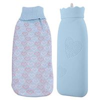 Hot Water Bottle, 1X Portable Body Warmer Bag as Neck Shoulder Hands Legs Feet and Forehead Joint Cooler Bring Down Fever Silica Gel Safe and Soft(Large-Blue)