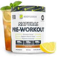 Bodylogix Natural Pre-Workout Powder, NSF Certified, Iced Tea, 30 Servings