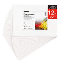 PHOENIX Painting Canvas Panel Boards - 5x7 Inch / 12 Pack - 1/8 Inch Deep Super Value Pack for Oil & Acrylic Paint