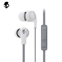Skullcandy Smokin' Buds 2 Noise Isolating Earbuds with in-Line Microphone and Remote, Moisture Resistant, Oval-Shaped and Angled for Long-Term Comfort, Street/Gray/Dark Gray