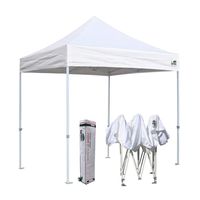 Eurmax 8x8 Feet Ez Pop up Canopy, Outdoor Canopies Instant Party Tent, Commercial Gazebo Bonus Roller Bag (White)