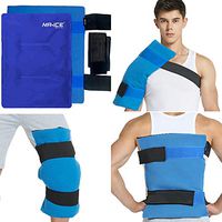 Large Gel Ice Packs for Injuries, with Wrap and Elastic Straps, Great for Hot Cold Reusable Therapy, Flexible Compress for Pain Relief, Muscle Aches, Bruises, Swelling, Sprains, 14" x 11"