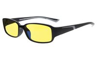 Eyekepper 94% Blue Light Blocking Readers, Yellow Tinted Lens Computer Glasses (Black/Grey Arm +0.50)
