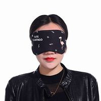 Sleep Mask, Ice Gel Eye Mask for Travel Sleeping Hot Cold Therapy Elastic Best Night Blinder Eyeshade Eye Cover for Men Women Kids - Cute Flamingo Black