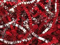 12oz RED & Metallic Silver Gift Basket Shred Crinkle Paper Filler