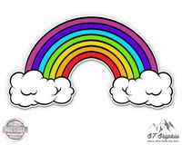 GT Graphics Rainbow Clouds Cute - 3" Vinyl Sticker - for Car Laptop I-Pad Phone Helmet Hard Hat - Waterproof Decal