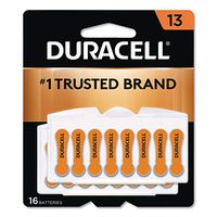 Duracell DA13B16ZM09 Button Cell Hearing Aid Battery #13, 16/Pk