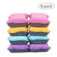 UPSTAR Microfiber Scrubber Sponge, Non-Scratch Kitchen Scrubbies, Dishwashing and Bathroom Sponges, Size.S Pack of 8