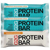 G2G Protein Bars - Meal Replacement Bar to Support Clean Eating, Gluten Free - Two Boxes of Almond Chocolate Chip and One Box of Almond Coconut, 24 Bars