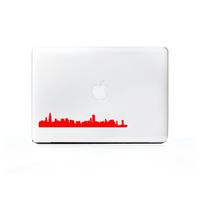 (2X) StickAny Laptop Series Chicago Skyline Sticker for MacBook Pro, Chromebook, Surface Pro, and More (Red)