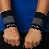 Elite Compression Wrist Support (Pair) - Wrist Sleeves to Relieve Carpal Tunnel, Wrist Pain, Wrist Brace (Black/Grey, L)