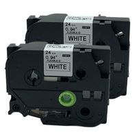 QPMY 2 Pack Compatible for Brother P-Touch Laminated TZe TZ Label Tape 24mm x 8m(1" x 26.2') (TZe-FX251 Flexible ID Cable Wire Black on White)