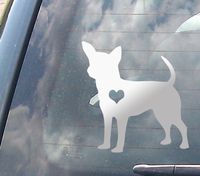 Heart My Chihuahua Macbook 5" Chrome Vinyl Sticker Decal Mac Apple Laptop iPad