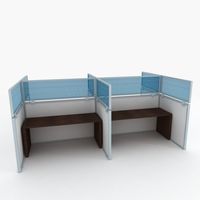 24" Polycarbonate Cubicle Mounted Privacy Panel with Small Brackets