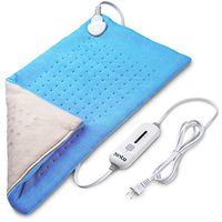 Electric Heating Pad 12" x 24" Blue with Auto Shut Off and Fast Heating Technology - Moist Heat Therapy for Back Pain and Cramps Relief