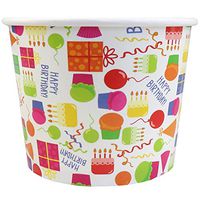 Happy Birthday Paper Dessert Cups - 12 oz Ice Cream Bowls - Festive Birthday Party Paper Ice Cream Cups - Frozen Dessert Supplies - 1,000 Count