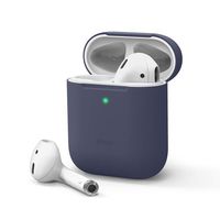 elago Upgraded AirPods Case (Front LED Visible) Protective Slim Cover (with no Hinge) Compatible with Apple AirPods 2 and 1 (Jean Indigo)