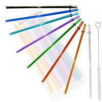 24oz, Rainbow Colored Replacement Acrylic Straw Set of 8/With Cleaning Brush