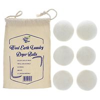 Wool Dryer Balls by Wool Earth XL Premium Reusable Eco Friendly Natural Fabric Softener - Non-Toxic, Hypoallergenic, Baby Safe Laundry Product Gift Set (Pack of 6)