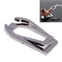 LOVEER Portable Classic Smoking Pipe Stand Stainless Steel Foldable Tobacco Holder (Silver)
