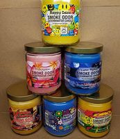 Smoke Odor Exterminator 13oz Jar Candles Happy Daze, Assortment (6) Rasta Love, Frangipani, Cabin Night, Peace & Love & Nag Champa.