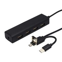 Type c HDMI, Type-C Micro USB & USB 2.0 OTG 3in1 HUB to USB 2.0 4 Ports Adapter By Ikevan