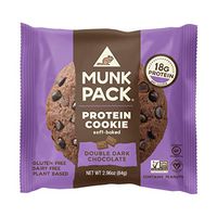 Munk Pack Vegan Protein Cookie | Double Dark Chocolate | 2.96 Ounce | Soft Baked, Gluten, Soy and Dairy Free with 18 Grams of Protein | One Cookie | Pack of 1