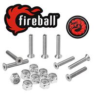 Fireball Dragon Stainless Steel Skateboard Hardware Set (Flat Allen, 1.25")