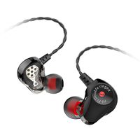 Earphones Wired Noise Cancelling in Ear Headphones Earbud High Resolution Heavy Bass with Mic,Dual Dynamic Drivers,Earbuds Compatible with iOS, Android, Laptop with 3.5mm Stereo Jack. (Black)