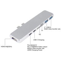 USB C Hub for MacBook Pro, Betionol 7 in 1 USB Type C Hub with 2 Type C Plugs Compatible with MacBook Pro 13" 15" 2018 2017 2016, 4K HDMI, 40Mbps 100W, USB-C 5Gbps, SD/TF Card Reader, 2xUSB 3.0