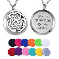 HooAMI Essential Oil Diffuser Necklace Aromatherapy Jewelry Musical Note Pendant - You are My Sunshine， My only Sunshine