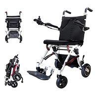 Wheelchair Electric Folding Portable Lightweight Travel Power Wheelchair for Disabled Elderly Fashion Aluminum Frame Electric Wheelchair Sports Leisure