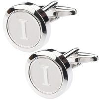 Dannyshi Mens Classic Stainless Steel Initial Cufflinks 26 Alphabet Initial Letter Cufflinks Business Wedding Shirts A-Z (I)