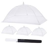 IOOLEEM (Pack of 4) Mesh Food Tents/Food Covers for Outdoors / 1 Storage Bag, 1 XL (49x27x17) and 3 Standard (17x17x9) / 100% Complete Bug Protection/Strenthened Structure