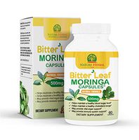 Bitter Leaf Moringa Oleifera Capsules. 1 Bottle (500mg) 60 Pure Leaf Veg Capsules. Natural Antioxidant and Immune Booster Supplement.