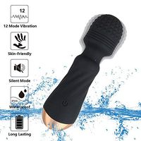 Mini Wand Massager Handle Cordless Waterproof Massage with 12 Powerful Speeds, Portable Rechargeable Electric Massager for Back Neck Shoulder Legs