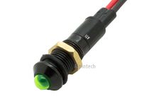 Alpinetech PLB8B 8mm 5/16" 120V AC/DC LED Metal Signal Indicator Pilot Dash Light (Black Bezel, Green)