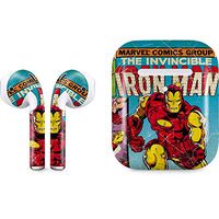 Skinit Decal Audio Skin for Apple AirPods with Wireless Charging Case - Officially Licensed Marvel/Disney Marvel Comics Ironman Design