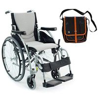 S-Ergo 125 Ergonomic Wheelchair | Seat Size 18" X 17" | Flip-Back Armrest | Swing Away Footrest | Frame Color Silver & Free Black Medical Utility Bag with Trim!