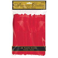 Amscan 8012.40 Premium Heavy Weight disposable-knives, One Size, Red