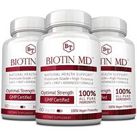 Biotin MD – Extra Strength Pure Biotin 10,000mcg for Improved Hair, Skin and Nail Health; 180 Vegan Tablets; Made in USA