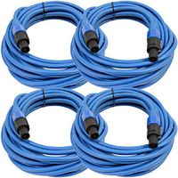 Seismic Audio - TW12S25Blue-4Pack - Four Pack of 12 Gauge 25 Foot Blue Speakon to Speakon Professional Speaker Cables - 12AWG 2 Conductor Speaker Cables