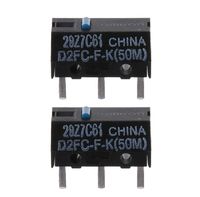 Huilier 2Pcs Original D2FC-F-K (50m) Blue Dot Mouse Micro Switch